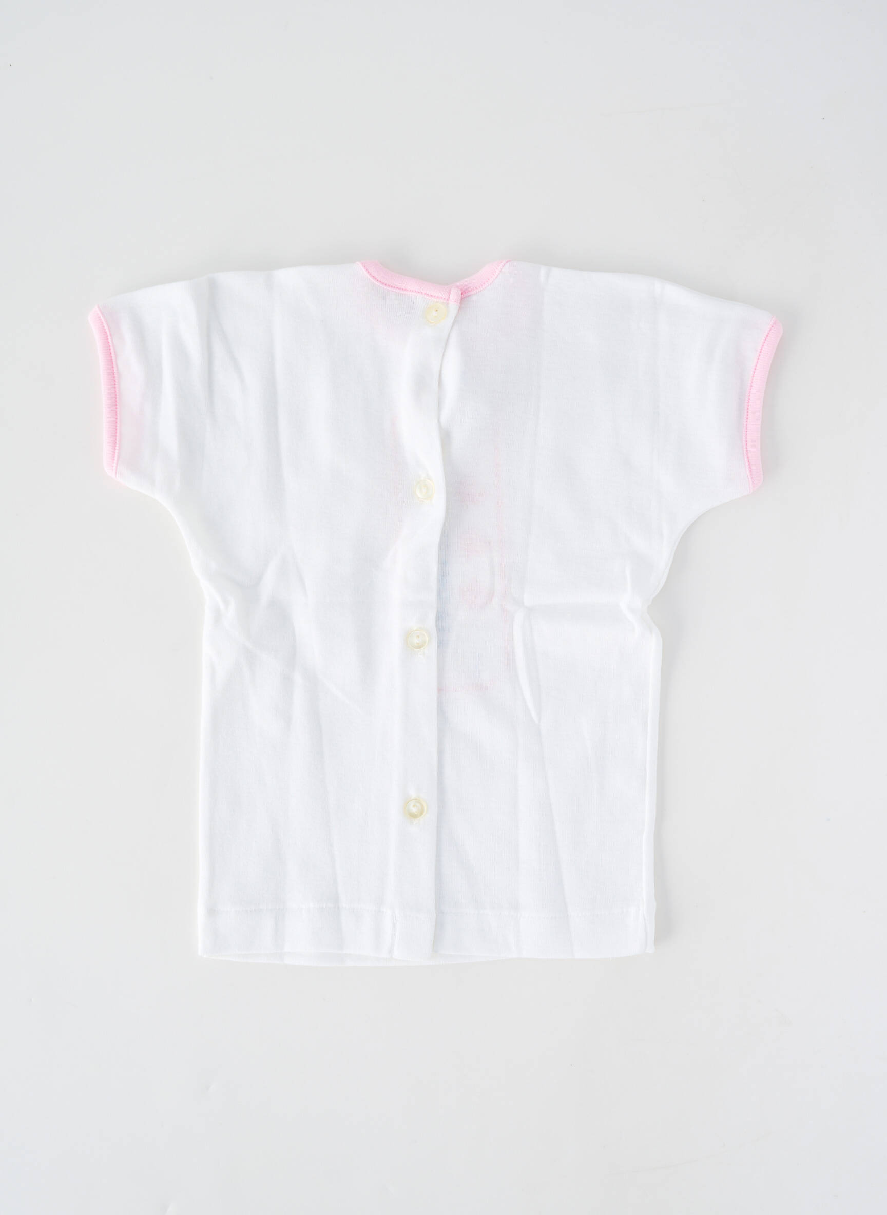 Tricou croială cambrată mâneci scurte roz PETIT BATEAU fată