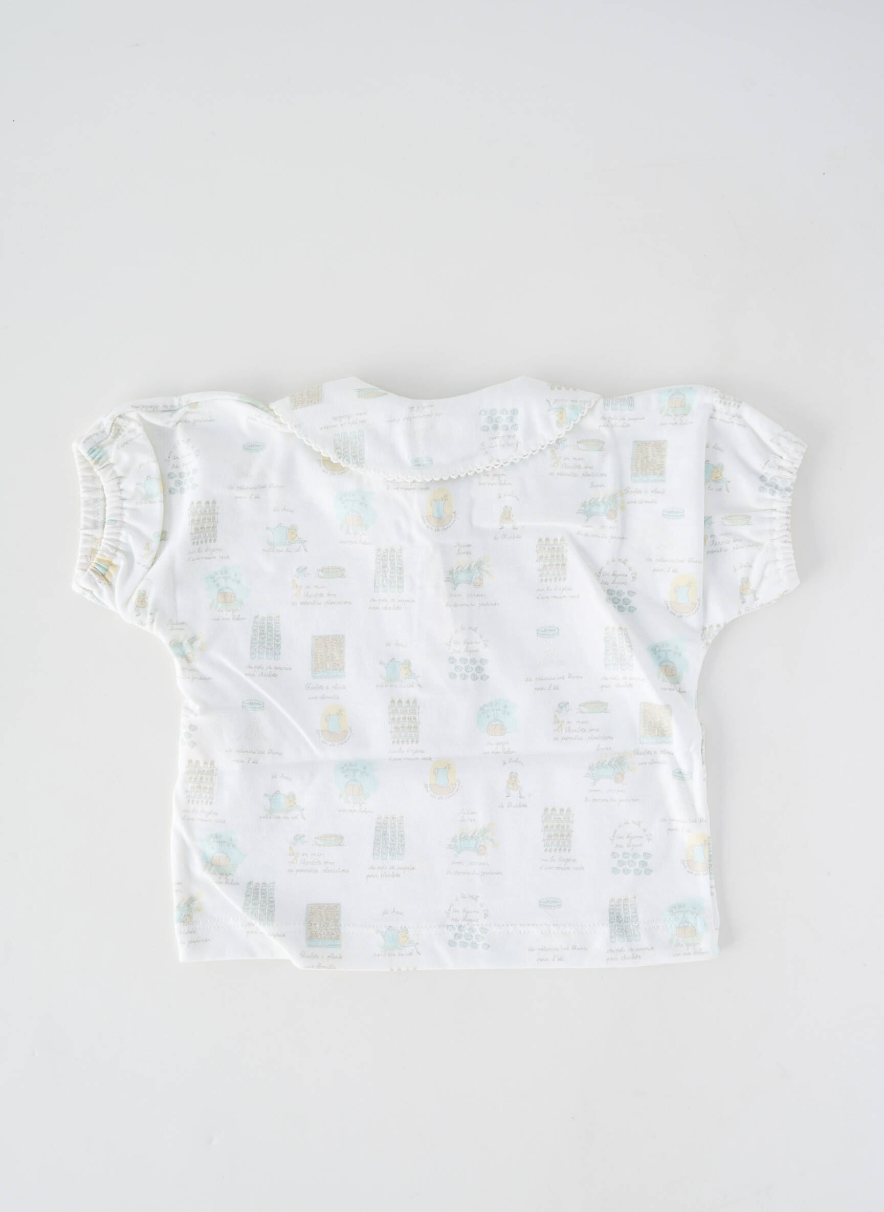 Tricou guler claudine mâneci scurte alb PETIT BATEAU fată