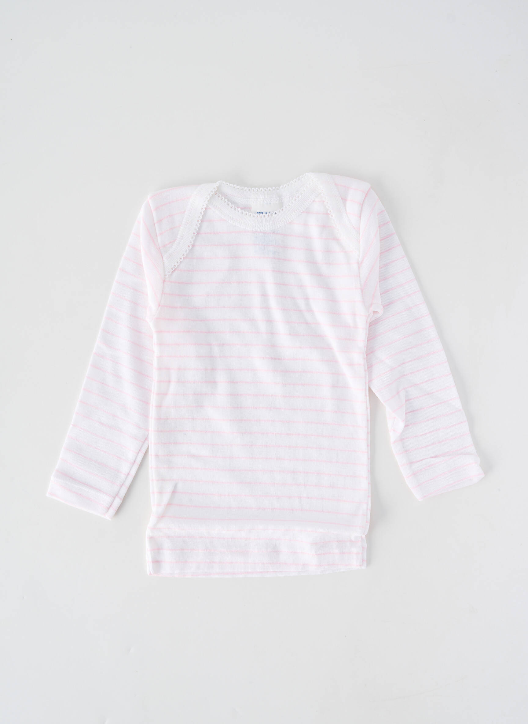 Tricou croială cambrată mâneci lungi roz PETIT BATEAU fată