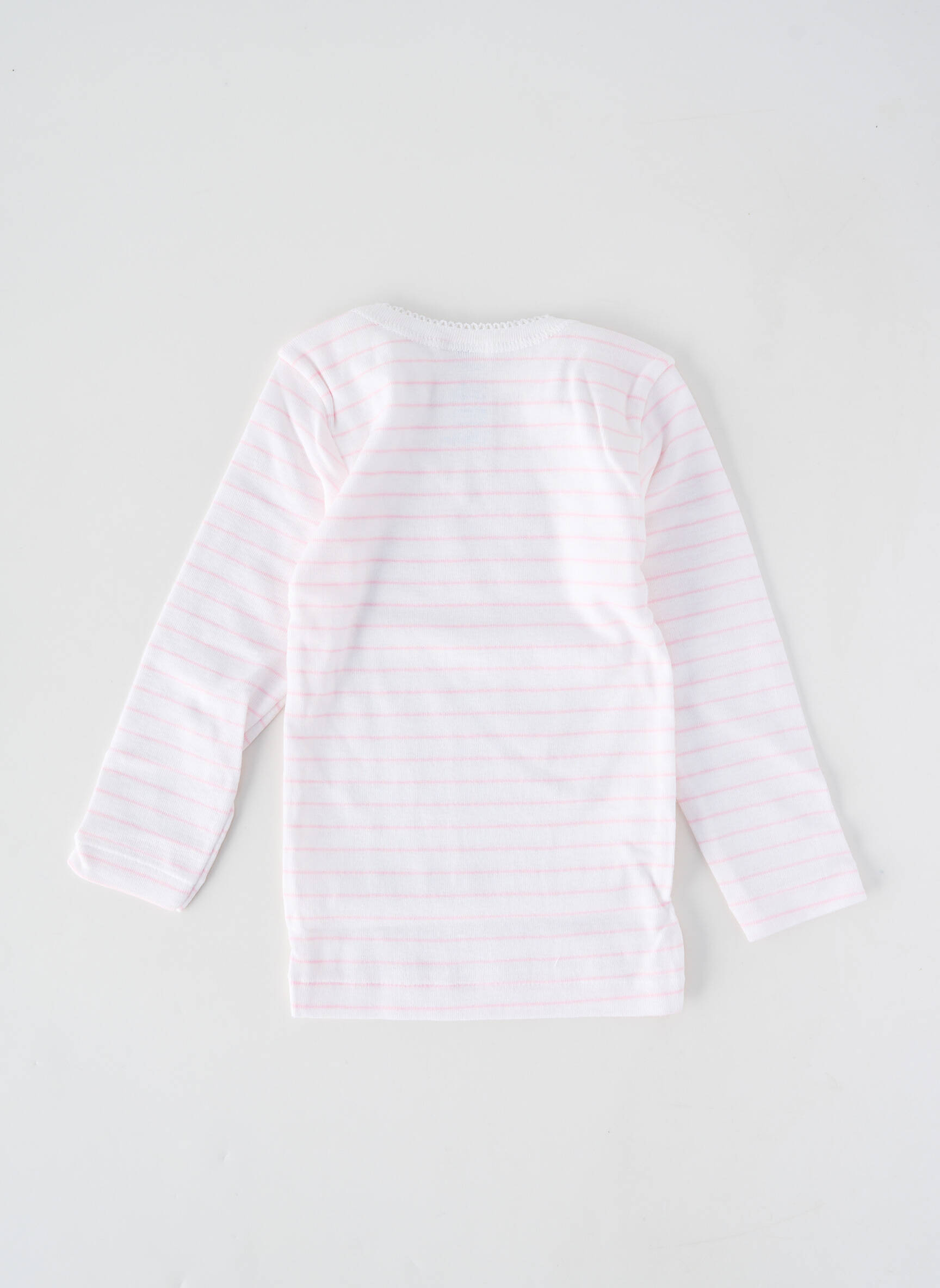 Tricou croială cambrată mâneci lungi roz PETIT BATEAU fată