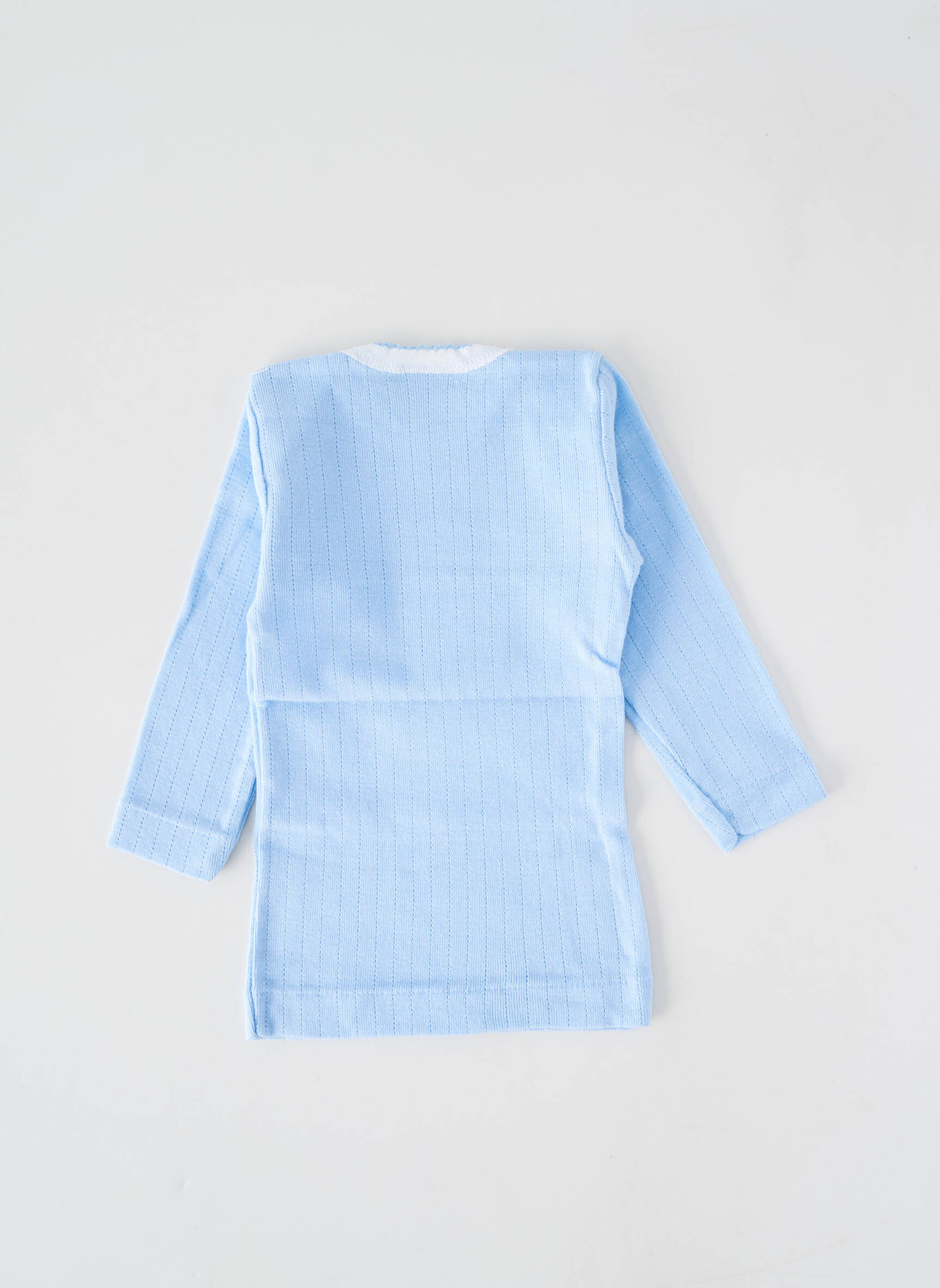 Tricou croială cambrată mâneci lungi albastru PETIT BATEAU fată