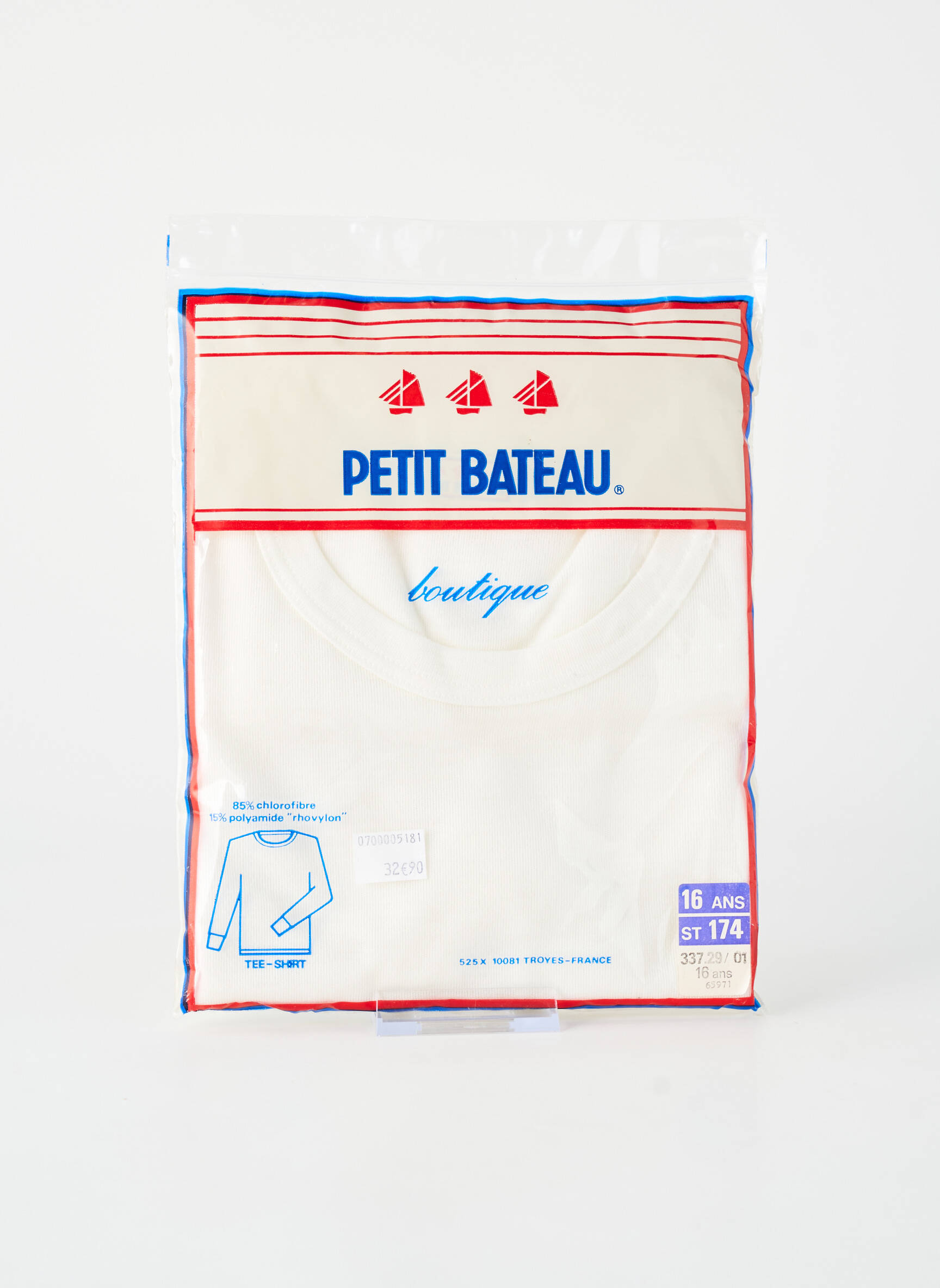 Tricou mâneci lungi mâneci lungi alb PETIT BATEAU băiat