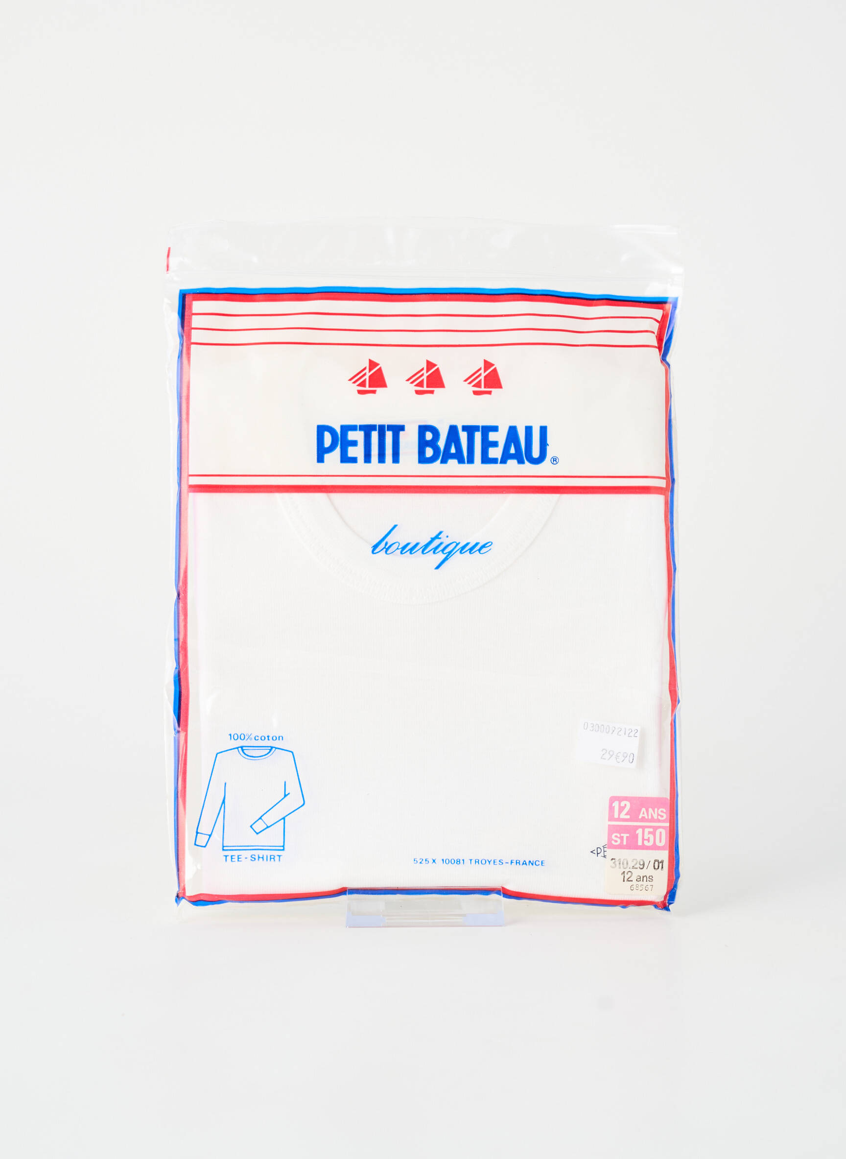 Tricou mâneci lungi mâneci lungi alb PETIT BATEAU băiat