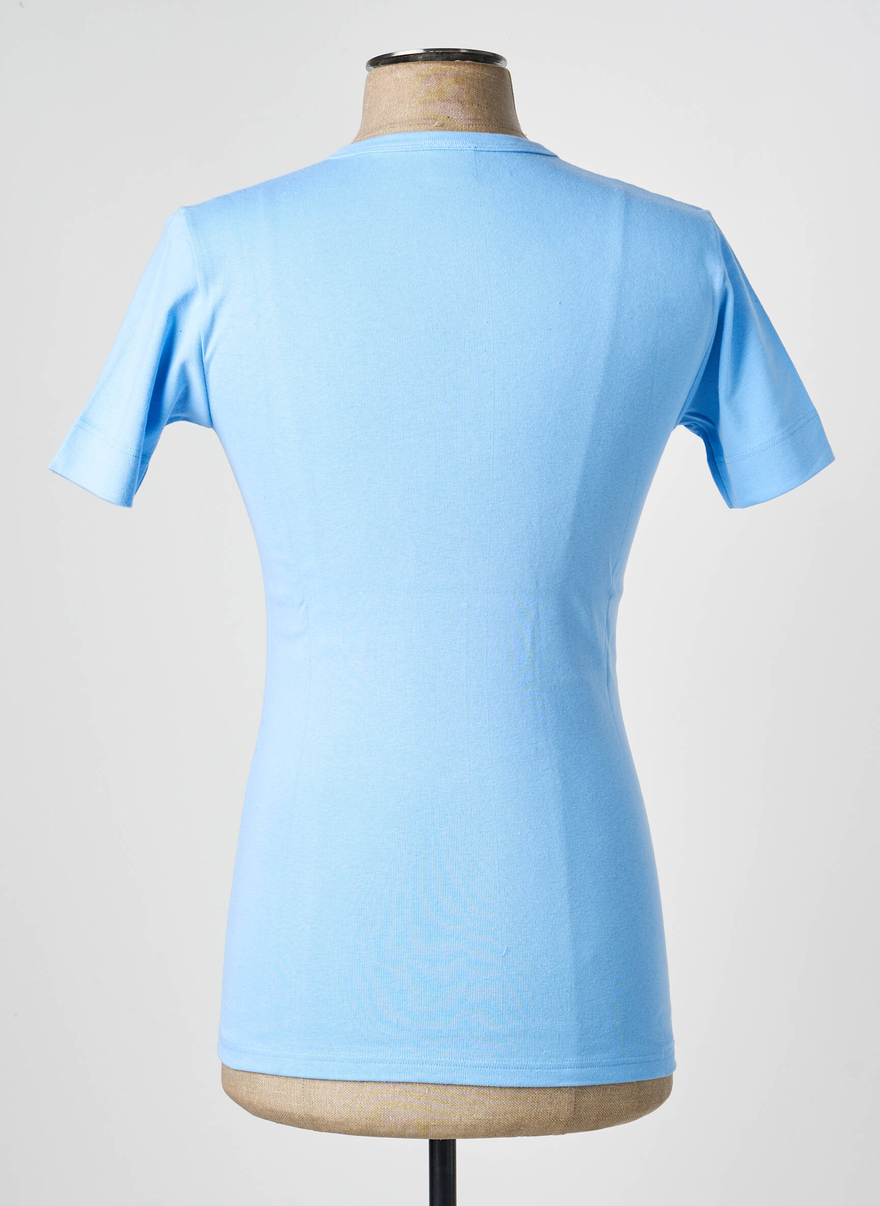 Tricou guler în v mâneci scurte albastru ARMOR LUX femeie