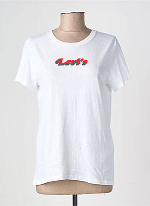 Tricou serigrafie flockată mâneci scurte alb LEVI'S femeie
