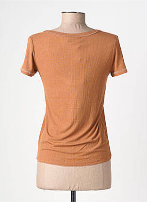 Tricou elasticitate mâneci scurte maro GRACE & MILA femeie