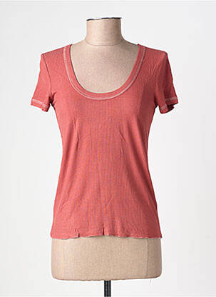 Tricou elasticitate mâneci scurte portocalie GRACE & MILA femeie