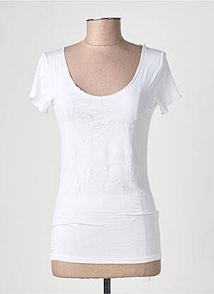 Tricou elasticitate mâneci scurte alb PEPE JEANS femeie