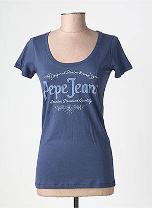 Tricou imprimeu fantezie mâneci scurte albastru PEPE JEANS femeie