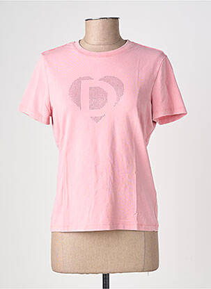 Tricou serigrafie cu strasuri mâneci scurte roz DESIGUAL femeie