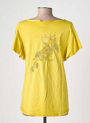 Tricou elasticitate mâneci scurte galben DESIGUAL femeie