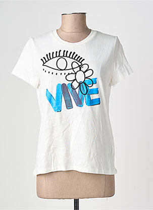 Tricou serigrafie mâneci scurte alb DESIGUAL femeie