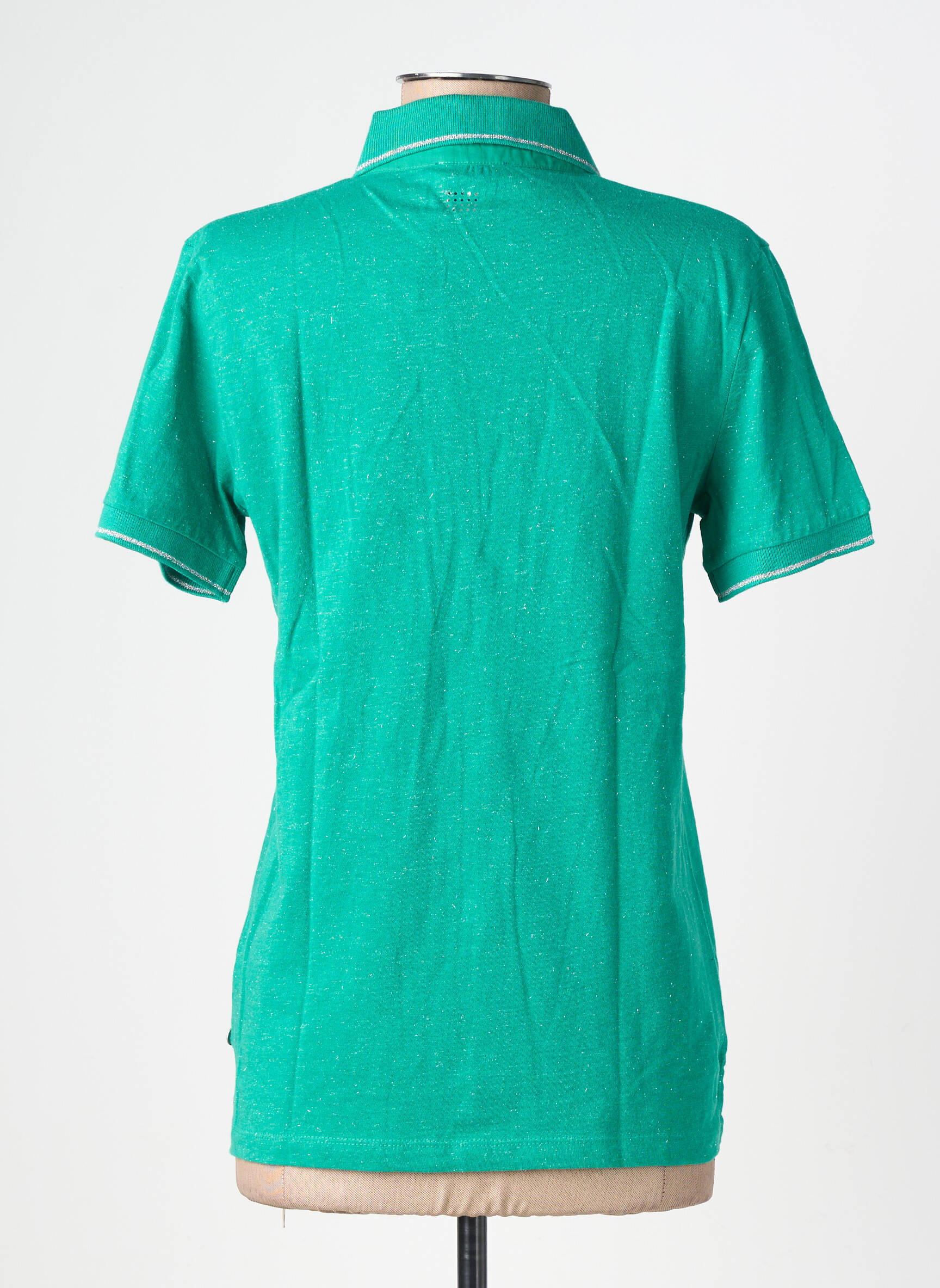 Polo elasticitate mâneci scurte verde TBS femeie