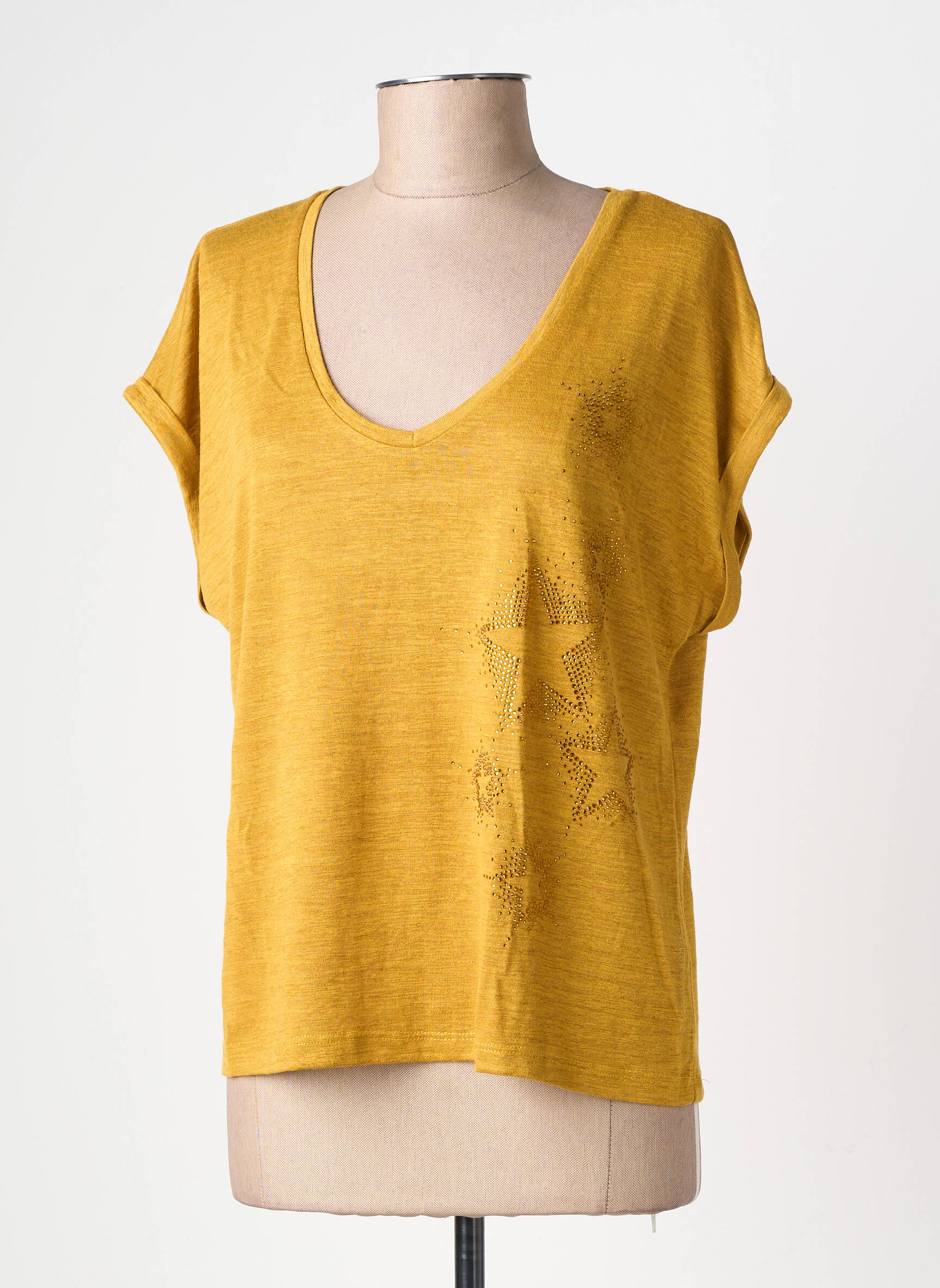 Tricou croială dreaptă mâneci scurte galben LPB LES PETITES BOMBES  femeie
