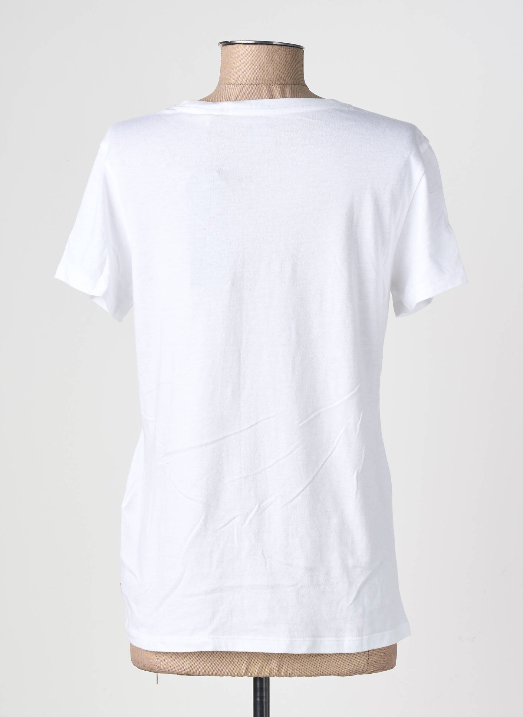 Tricou serigrafie flockată mâneci scurte alb LEVI'S femeie