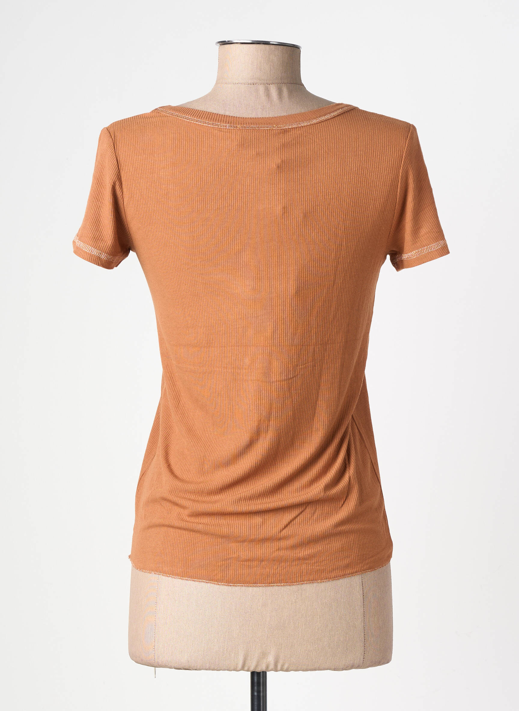 Tricou elasticitate mâneci scurte maro GRACE & MILA femeie