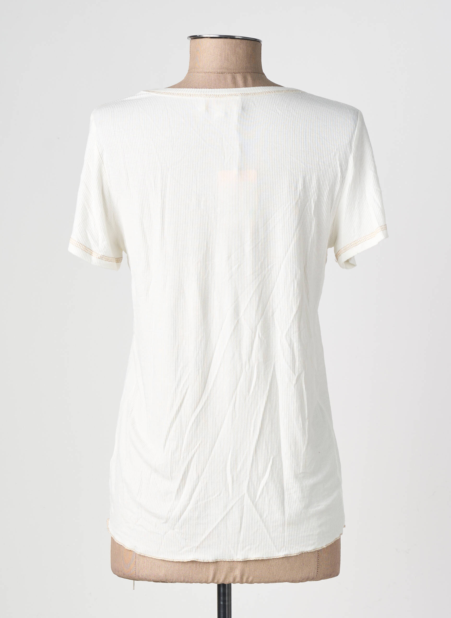 Tricou elasticitate mâneci scurte bej GRACE & MILA femeie