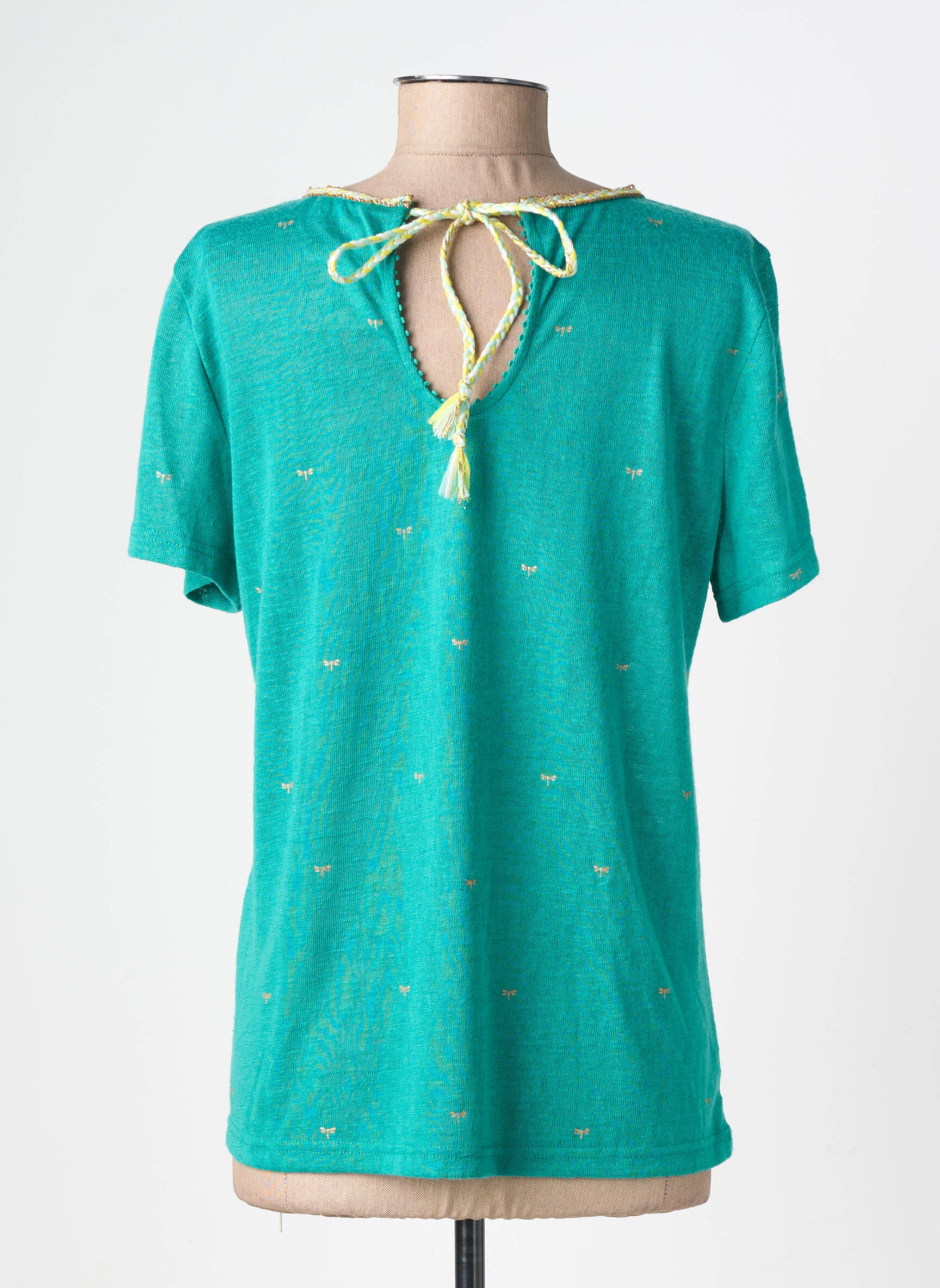 Tricou serigrafie mâneci scurte verde GRACE & MILA femeie