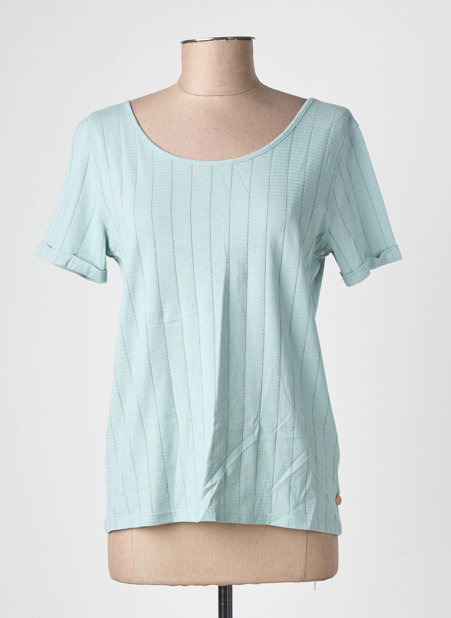 Tricou elasticitate mâneci scurte verde TBS femeie