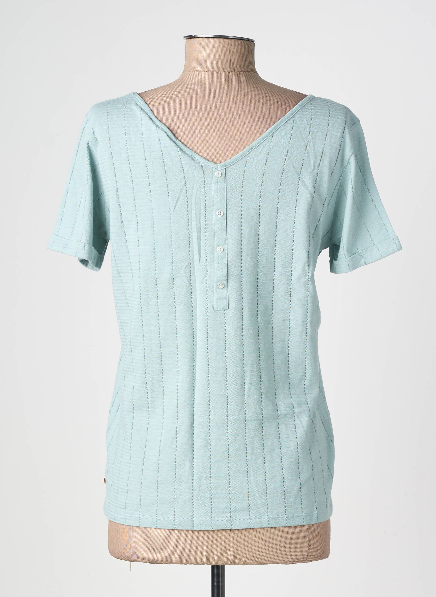 Tricou elasticitate mâneci scurte verde TBS femeie