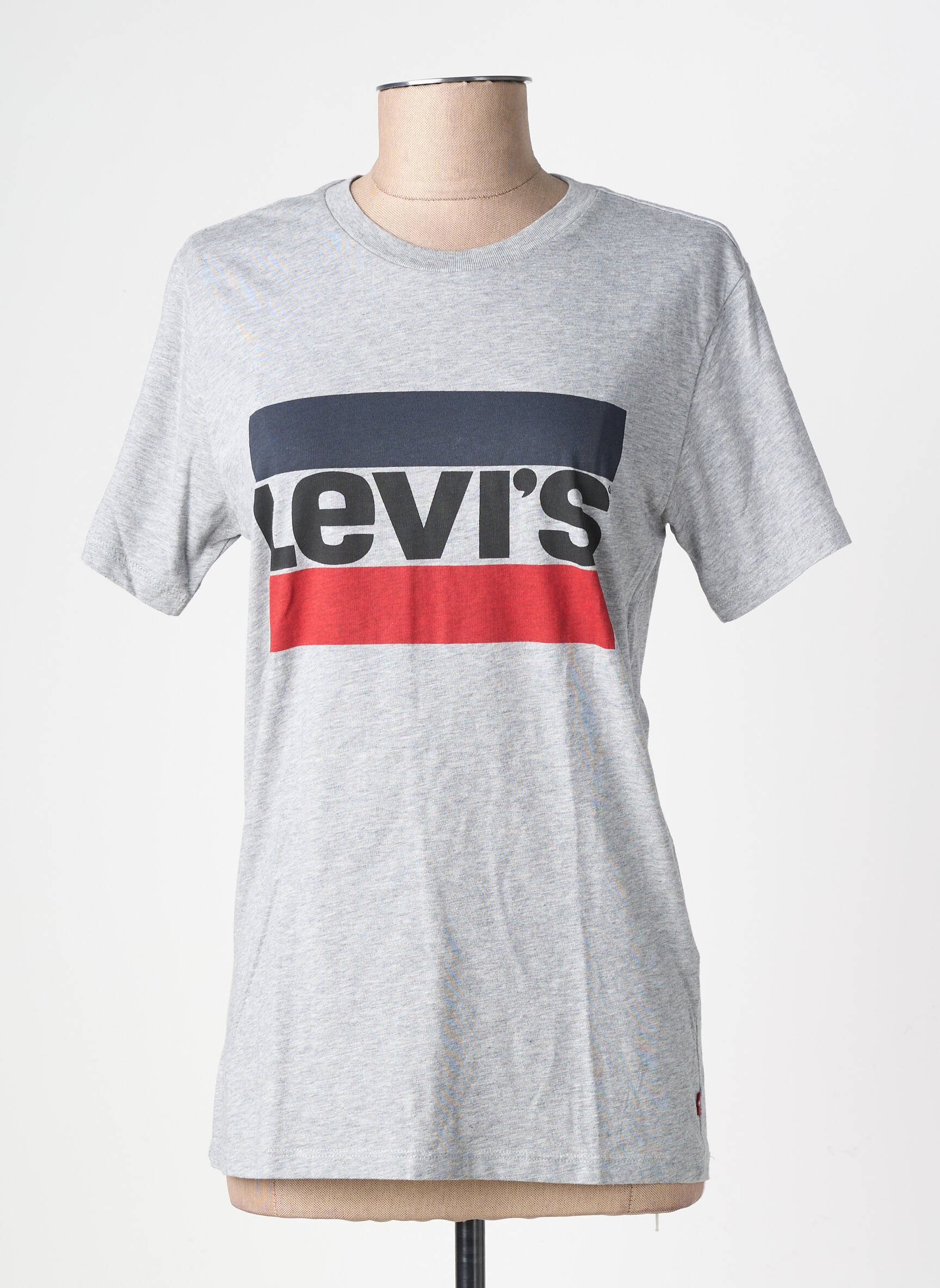 Tricou serigrafie mâneci scurte gri LEVI'S femeie