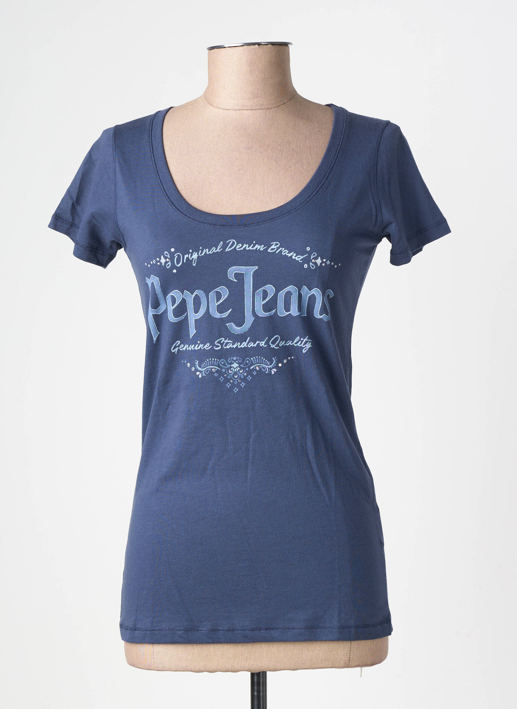 Tricou imprimeu fantezie mâneci scurte albastru PEPE JEANS femeie
