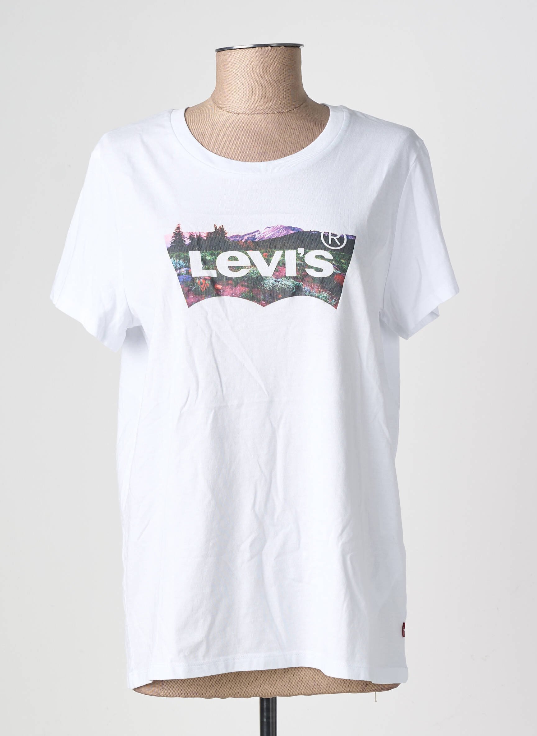 Tricou serigrafie mâneci scurte alb LEVI'S femeie