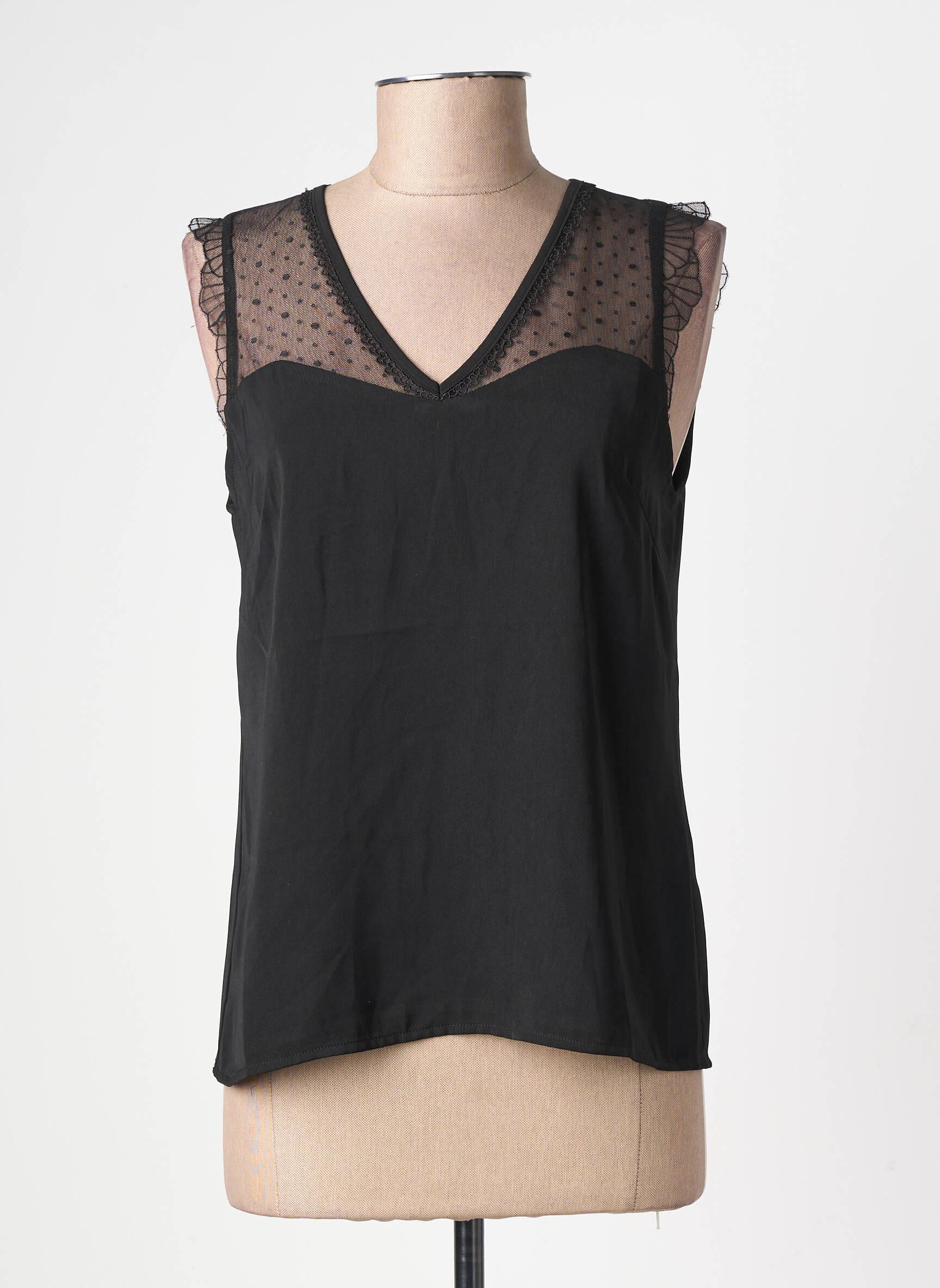 Top elasticitate fără mâneci negru GRACE & MILA femeie