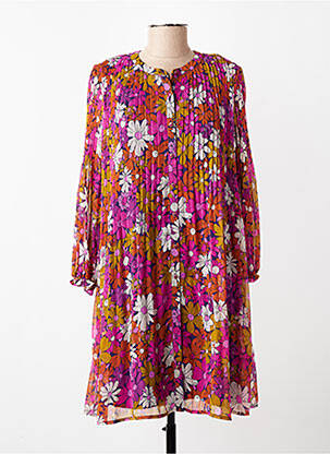 Rochie midi imprimeu floral mâneci lungi violet LA PETITE ETOILE femeie
