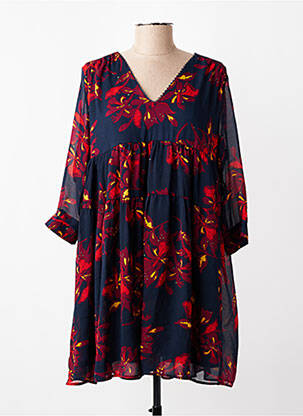 Rochie scurtă mâneci lungi mâneci lungi albastru GRACE & MILA femeie