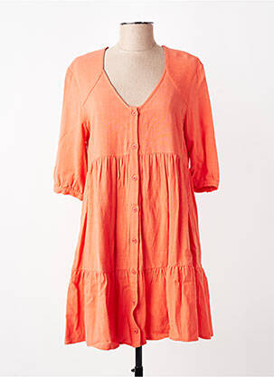 Rochie scurtă mâneci scurte mâneci scurte portocalie RUE MAZARINE femeie