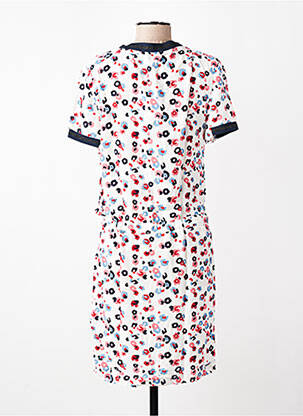 Rochie midi imprimeu fantezie mâneci scurte alb ESPRIT DE LA MER femeie