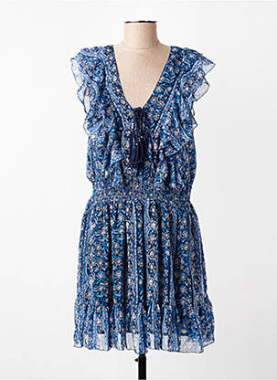 Rochie midi imprimeu fantezie mâneci scurte albastru PEPE JEANS femeie