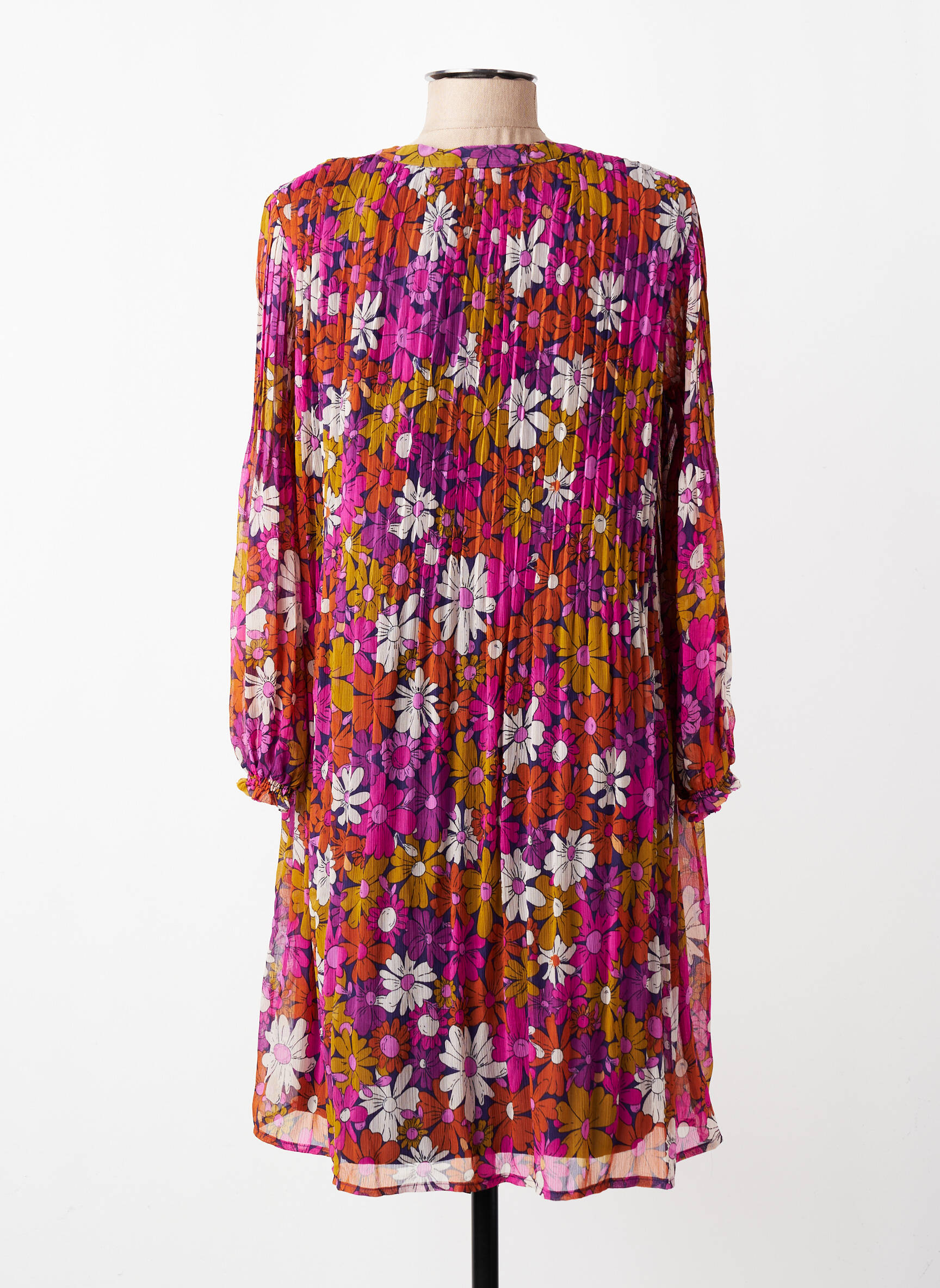 Rochie midi imprimeu floral mâneci lungi violet LA PETITE ETOILE femeie