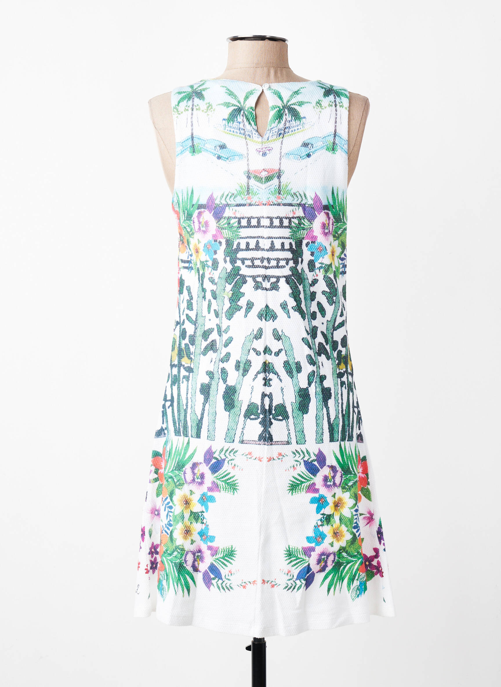 Rochie midi fără mâneci fără mâneci alb DESIGUAL femeie