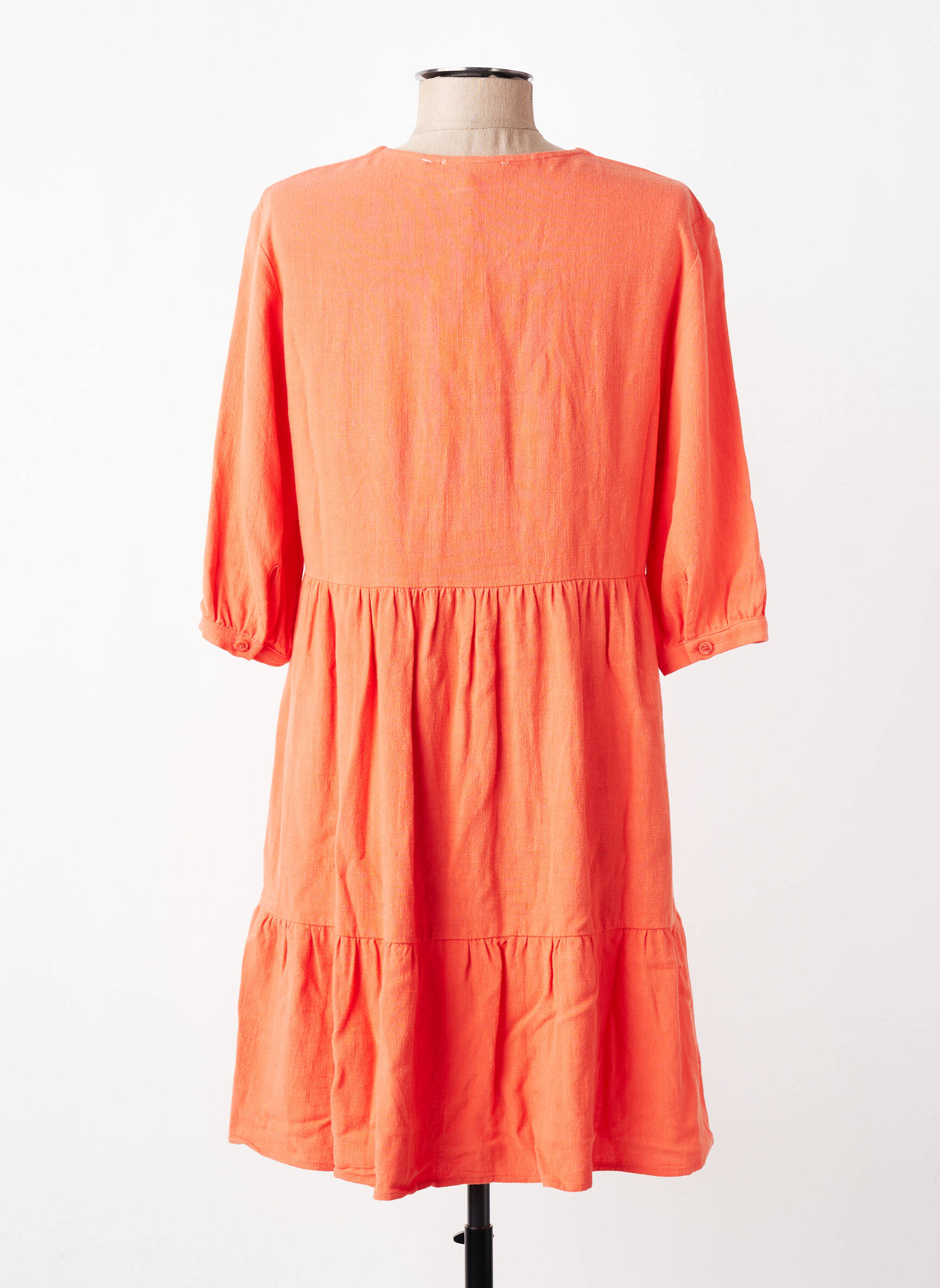 Rochie scurtă mâneci scurte mâneci scurte portocalie RUE MAZARINE femeie