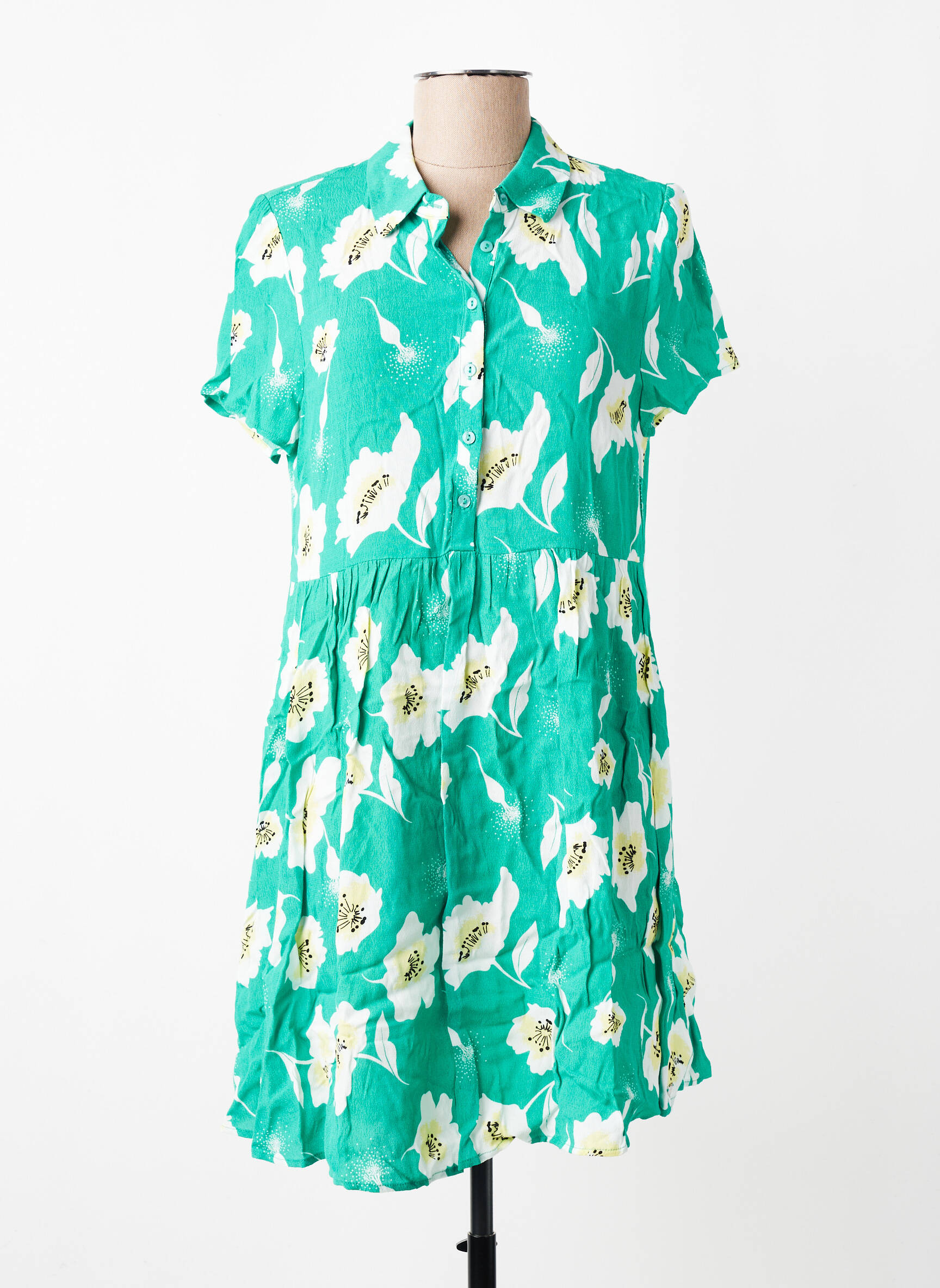 Rochie scurtă mâneci scurte mâneci scurte verde LPB LES PETITES BOMBES  femeie