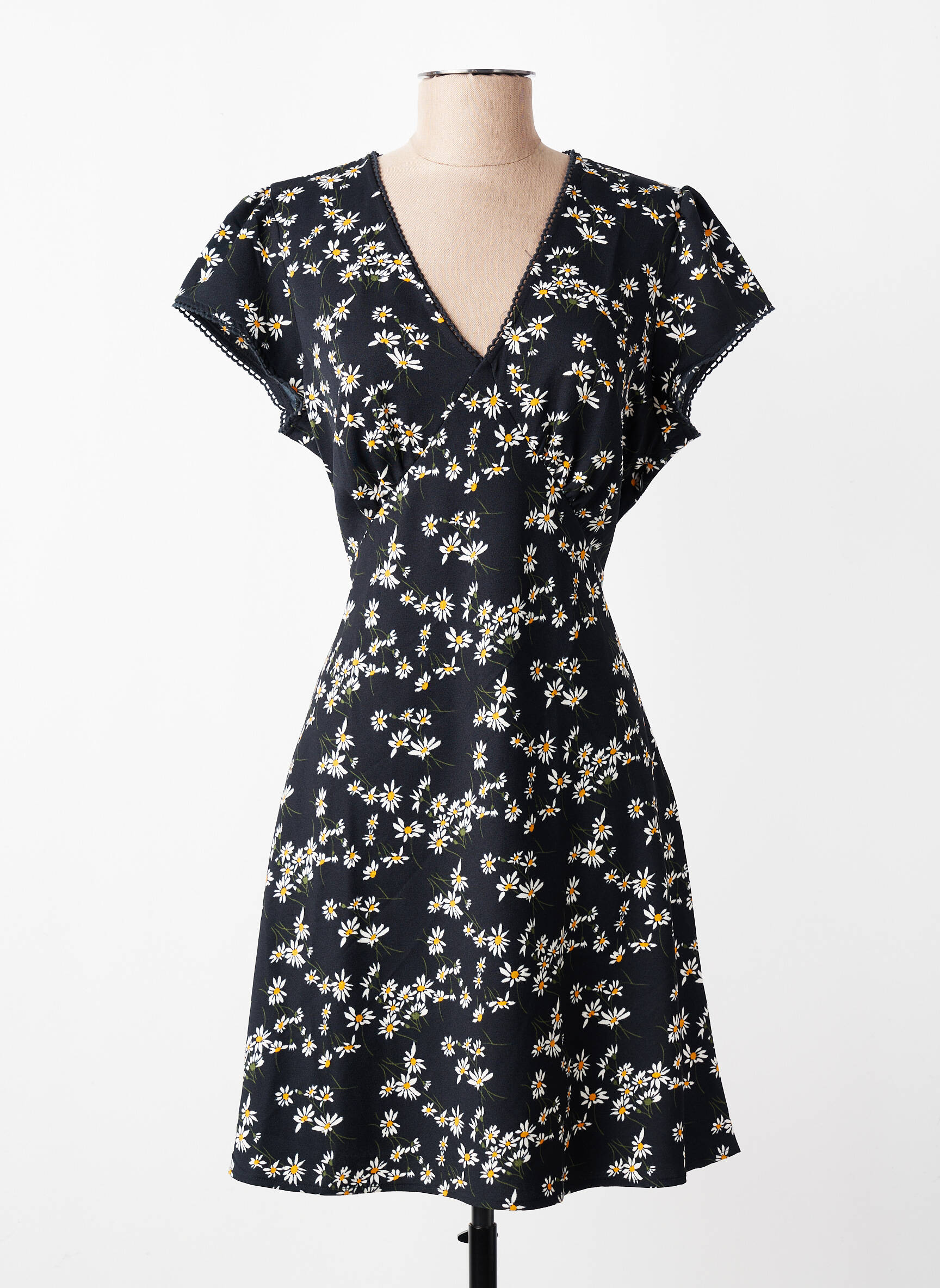 Rochie midi imprimeu fantezie mâneci scurte negru LEVI'S femeie