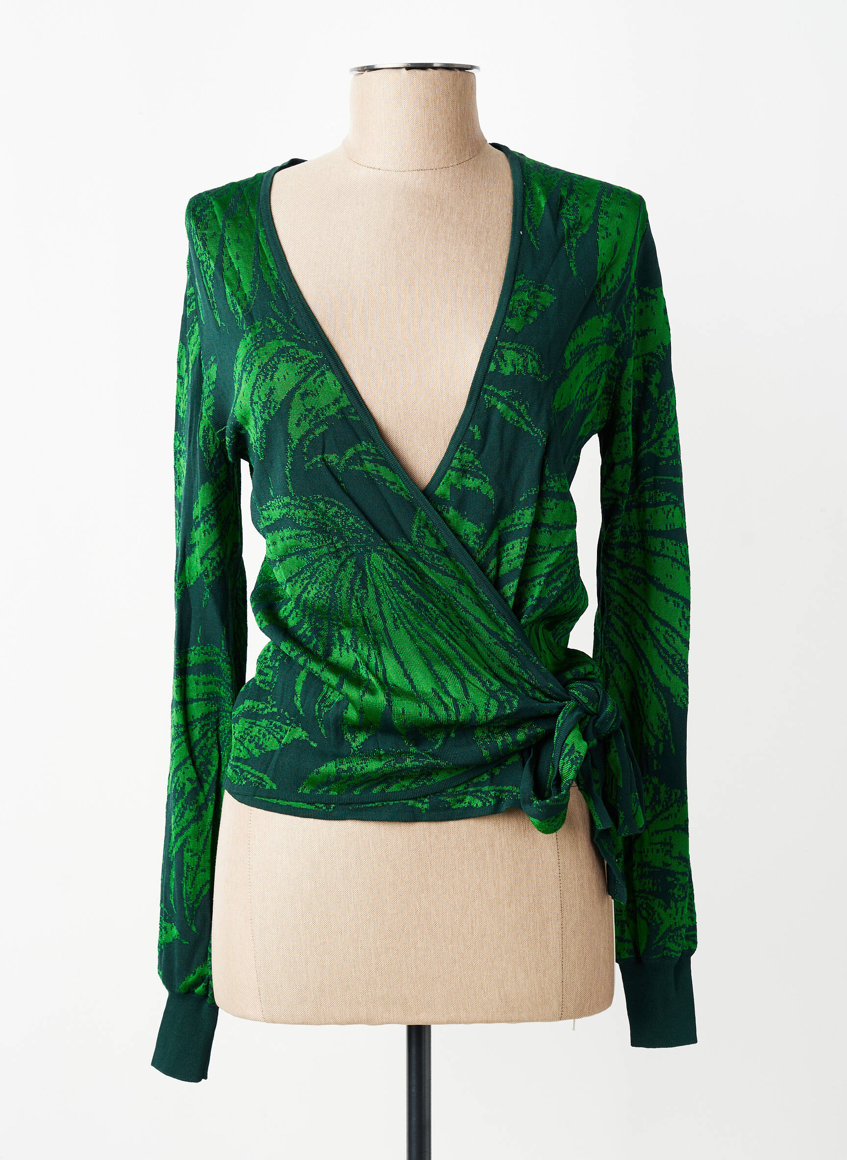 Tricou imprimeu fantezie mâneci lungi verde DESIGUAL femeie