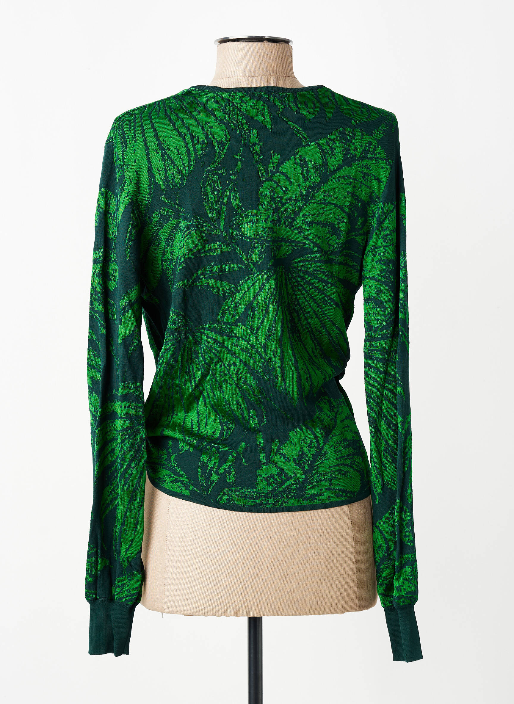 Tricou imprimeu fantezie mâneci lungi verde DESIGUAL femeie