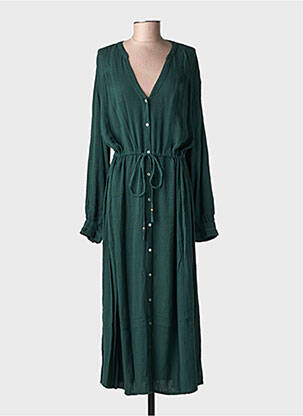 Rochie lungă mâneci lungi mâneci lungi verde LA PETITE ETOILE femeie