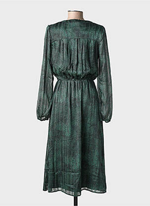 Rochie midi imprimeu fantezie mâneci lungi verde LPB LES PETITES BOMBES  femeie