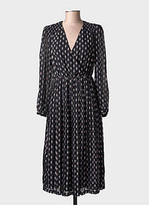 Rochie midi imprimeu fantezie mâneci lungi negru PEPE JEANS femeie