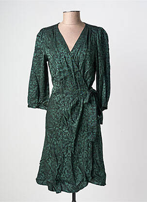 Rochie midi mâneci 3/4 mâneci 3/4 verde LA PETITE ETOILE femeie