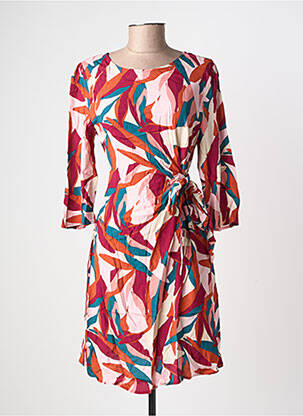 Rochie midi mâneci 3/4 mâneci 3/4 roz GRACE & MILA femeie