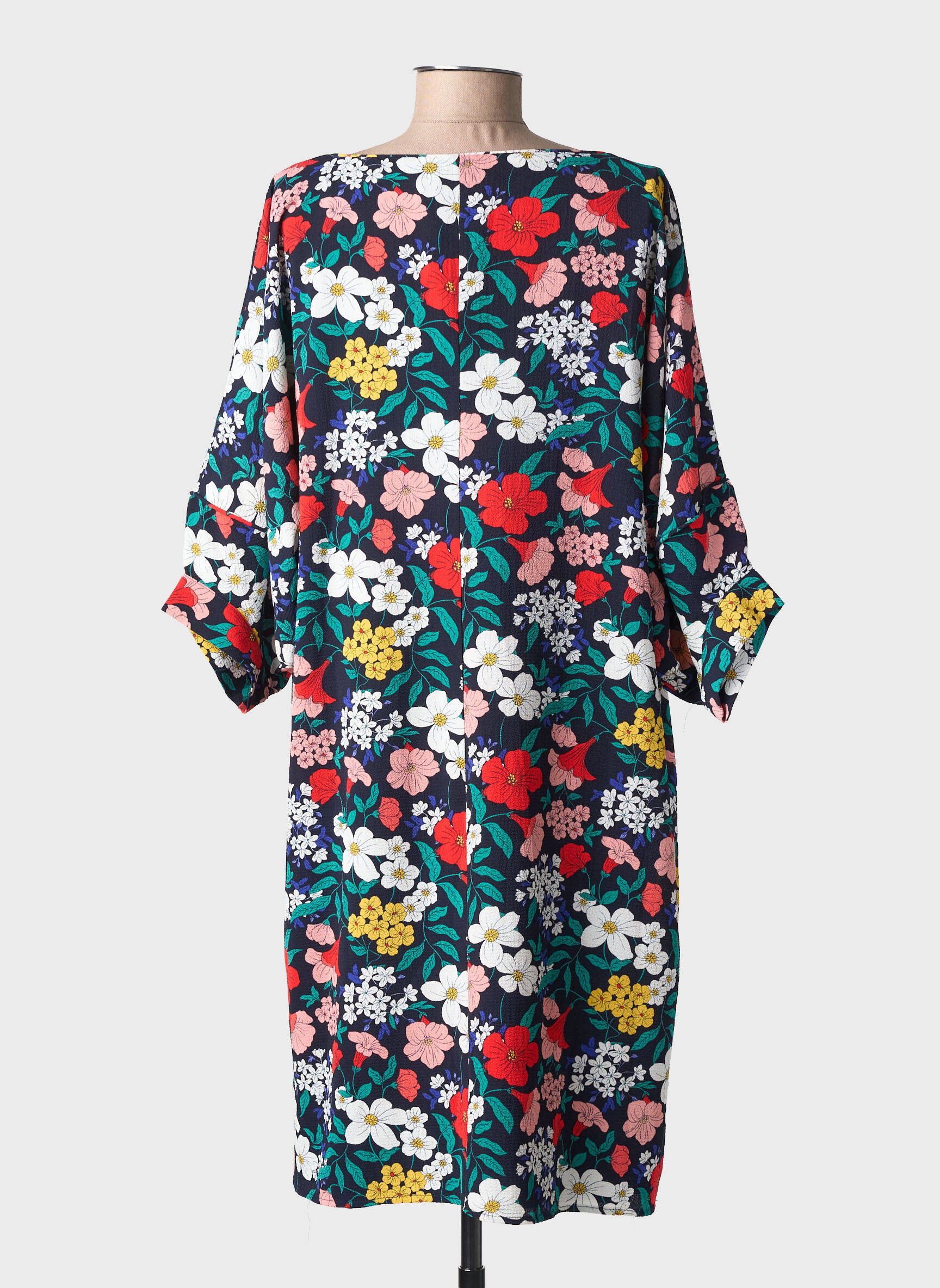 Rochie midi imprimeu floral mâneci scurte albastru MOLLY BRACKEN femeie