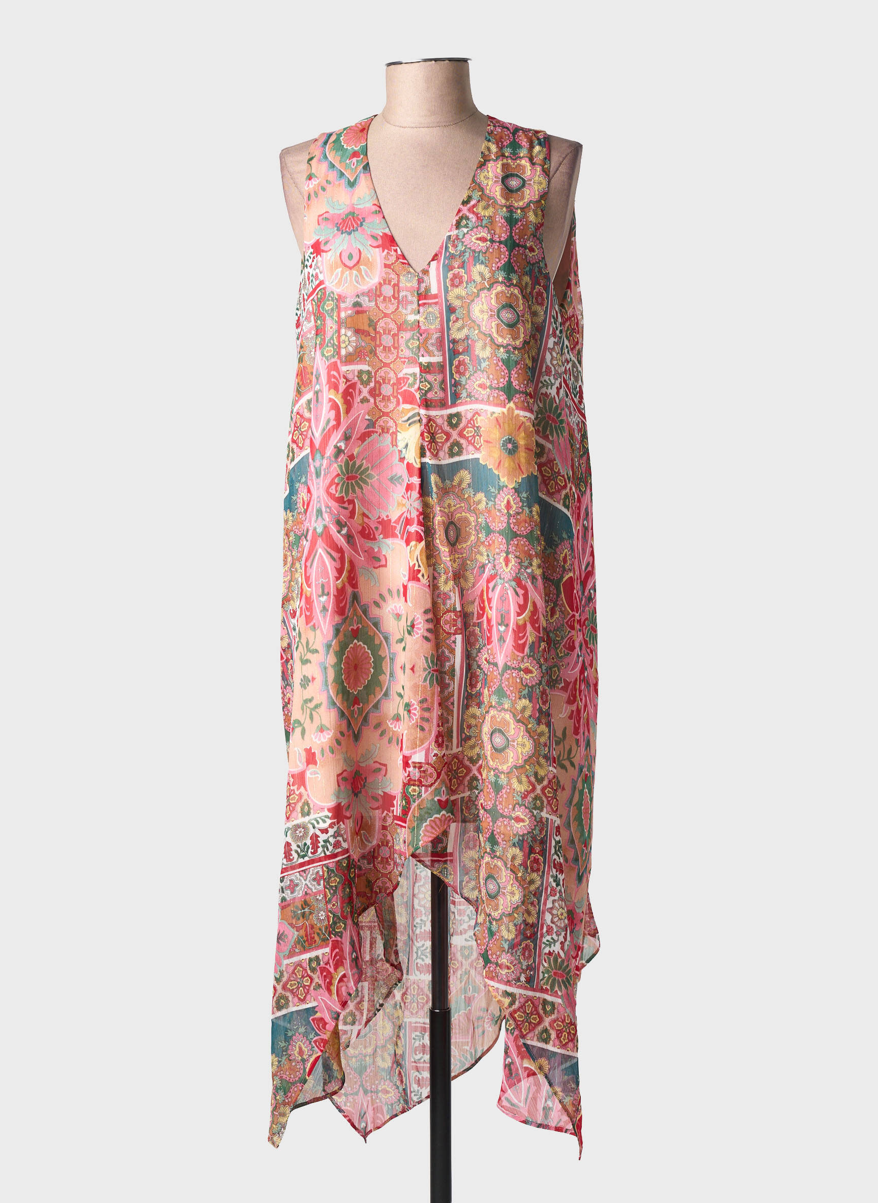 Rochie midi croială fluidă fără mâneci roz LPB LES PETITES BOMBES  femeie