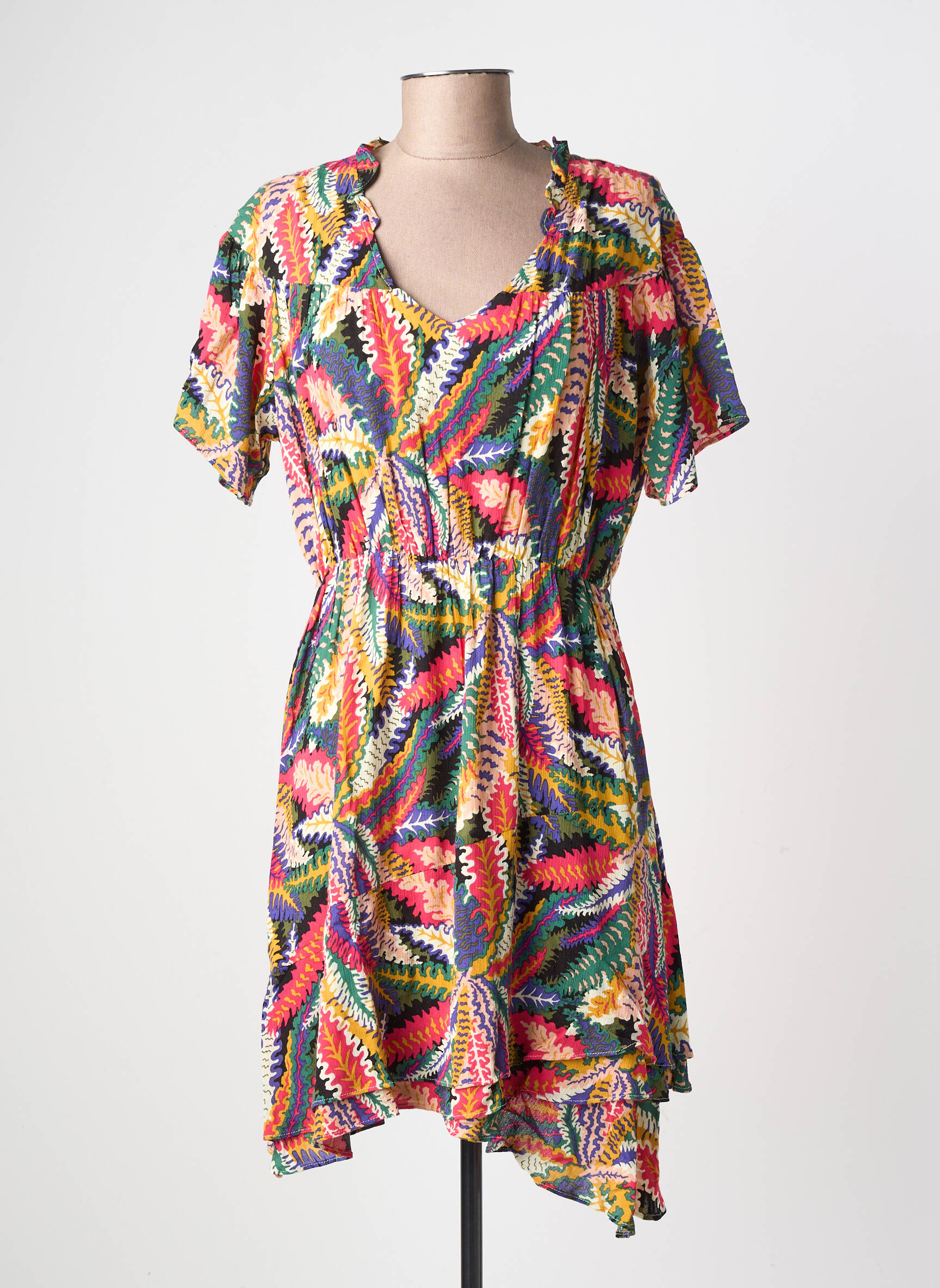 Rochie scurtă mâneci scurte mâneci scurte verde RUE MAZARINE femeie