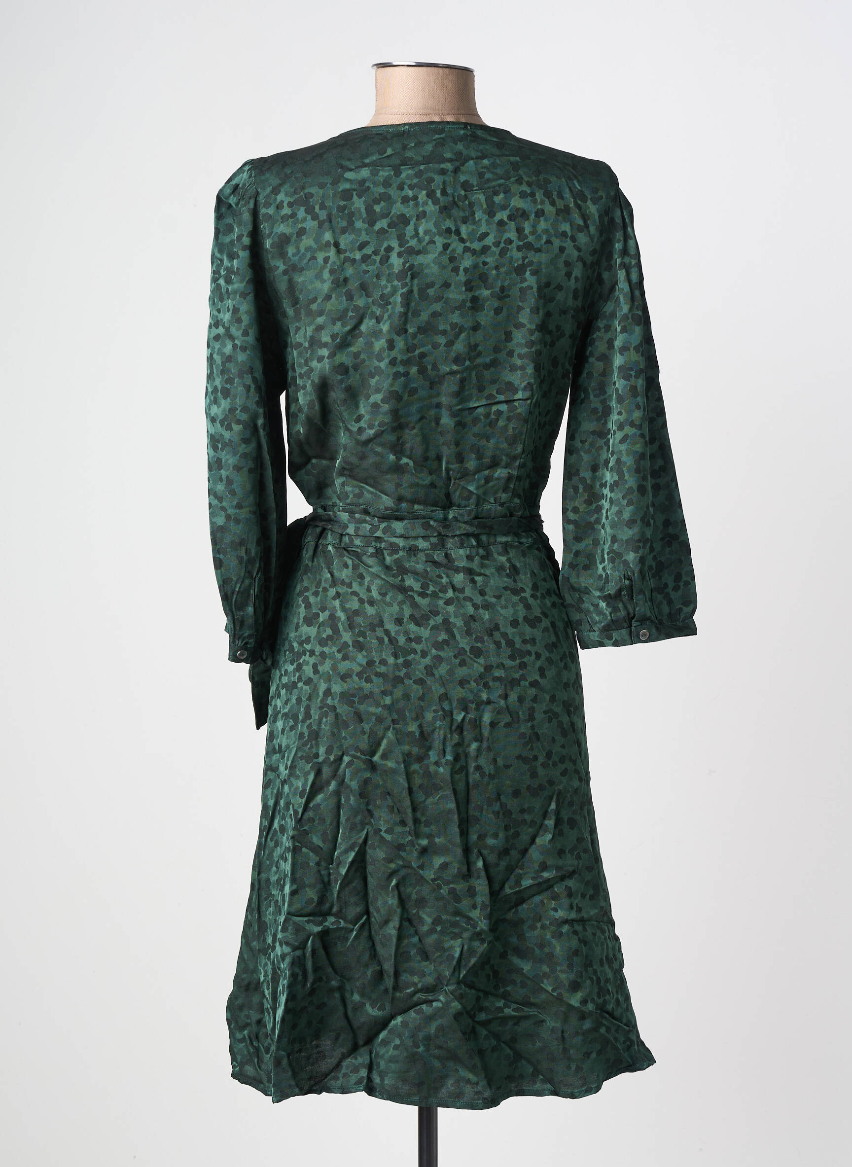 Rochie midi mâneci 3/4 mâneci 3/4 verde LA PETITE ETOILE femeie