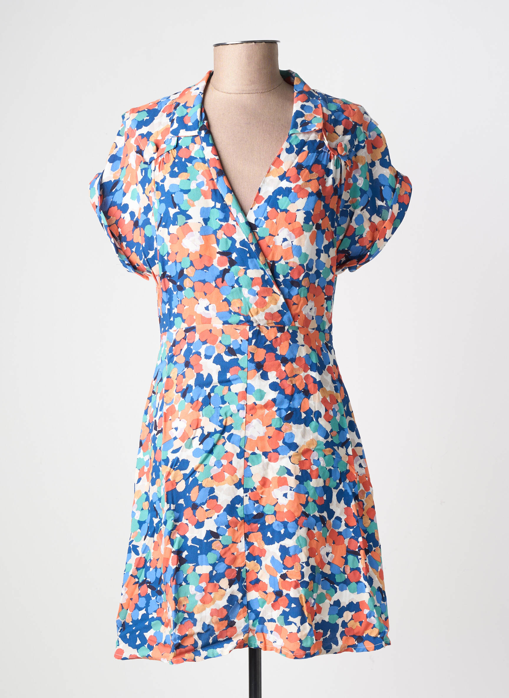 Rochie scurtă mâneci scurte mâneci scurte albastru MOLLY BRACKEN femeie